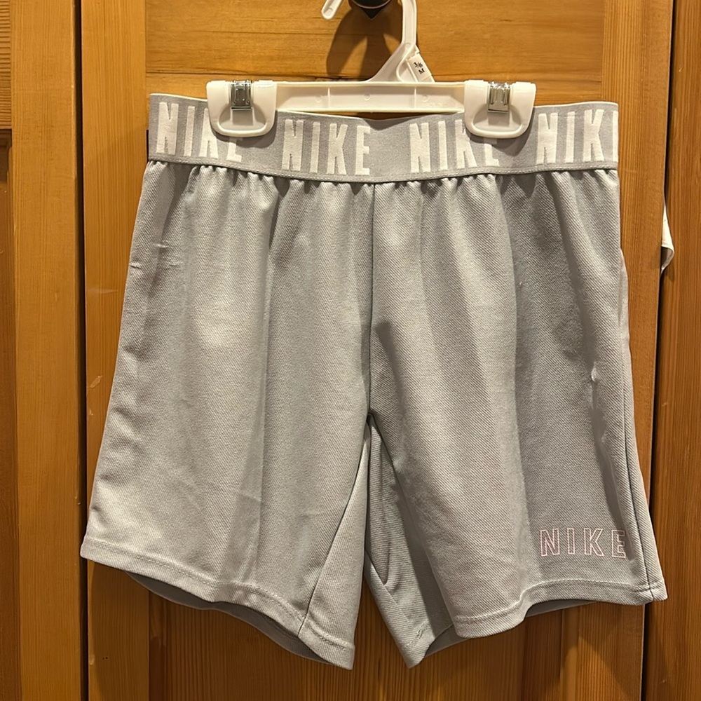 NWOT NIKE booty shorts soft grey with NIKE band